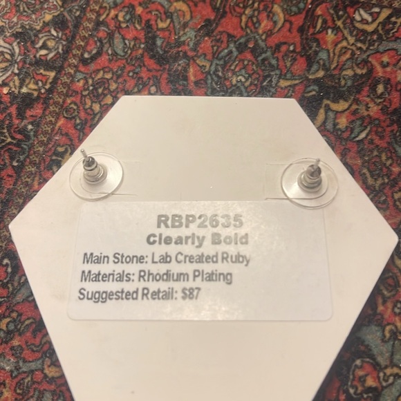 Bomb Party pierced Ruby Earrings - Picture 2 of 8